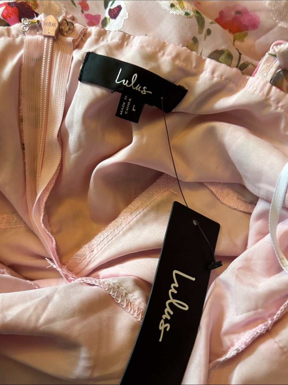 Alice + Olivia Pink Floral Ruffle Slip Dress - Picture 4 of 5